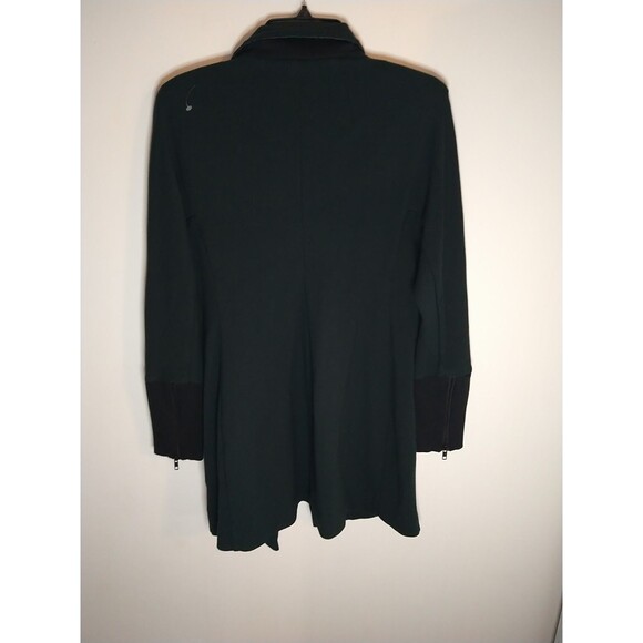 Cabi Turtleneck  Asymmetrical Zip Coat Sm Edgy Olive Green Y2K City - Picture 5 of 11